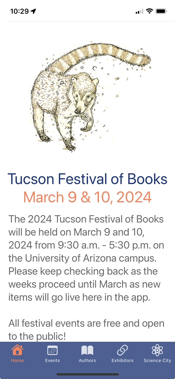 Tucson Festival of Books | Festival Mobile Apps